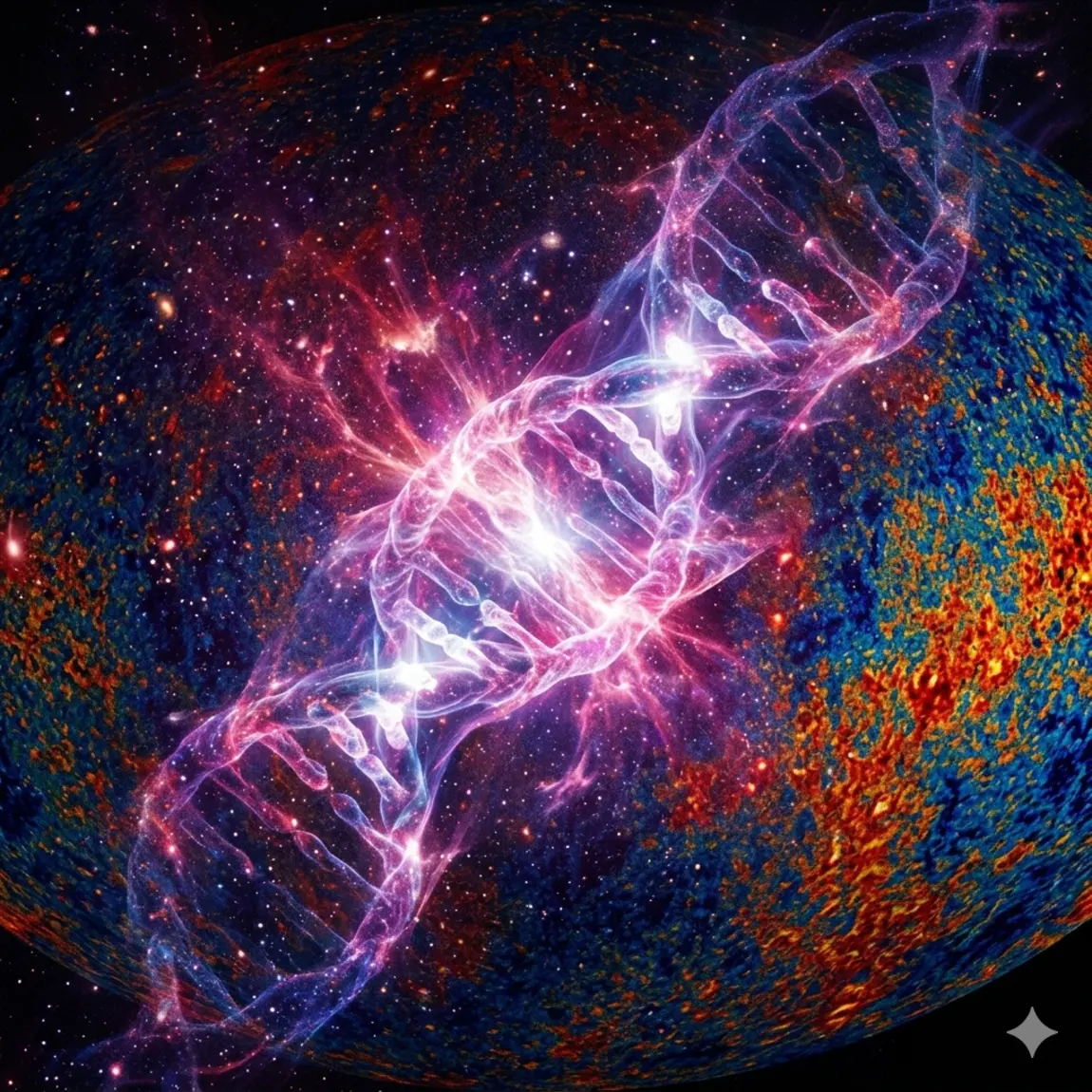 Représentation artistique de l'alchimie du vivant et de la structure du carbone