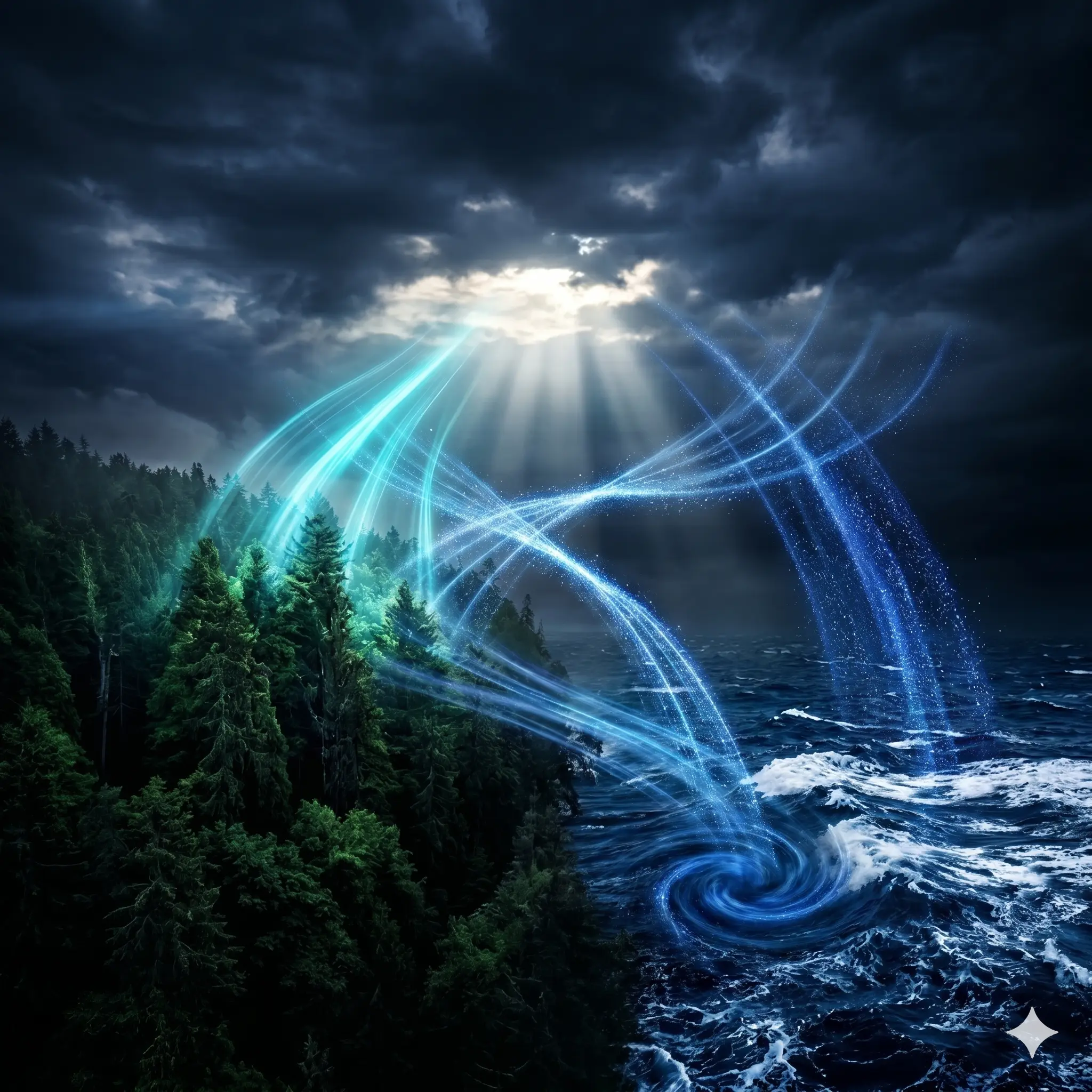 Cycle de respiration globale entre la biosphère et l'atmosphère