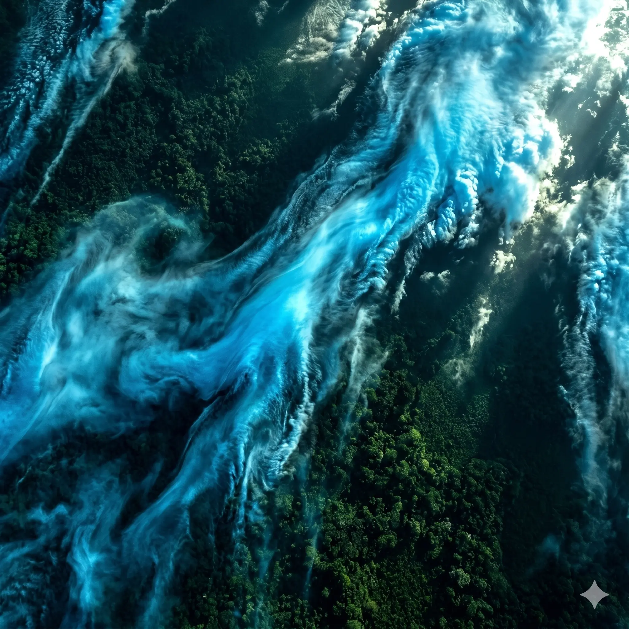 Schéma des rivières atmosphériques transportant la vapeur d'eau